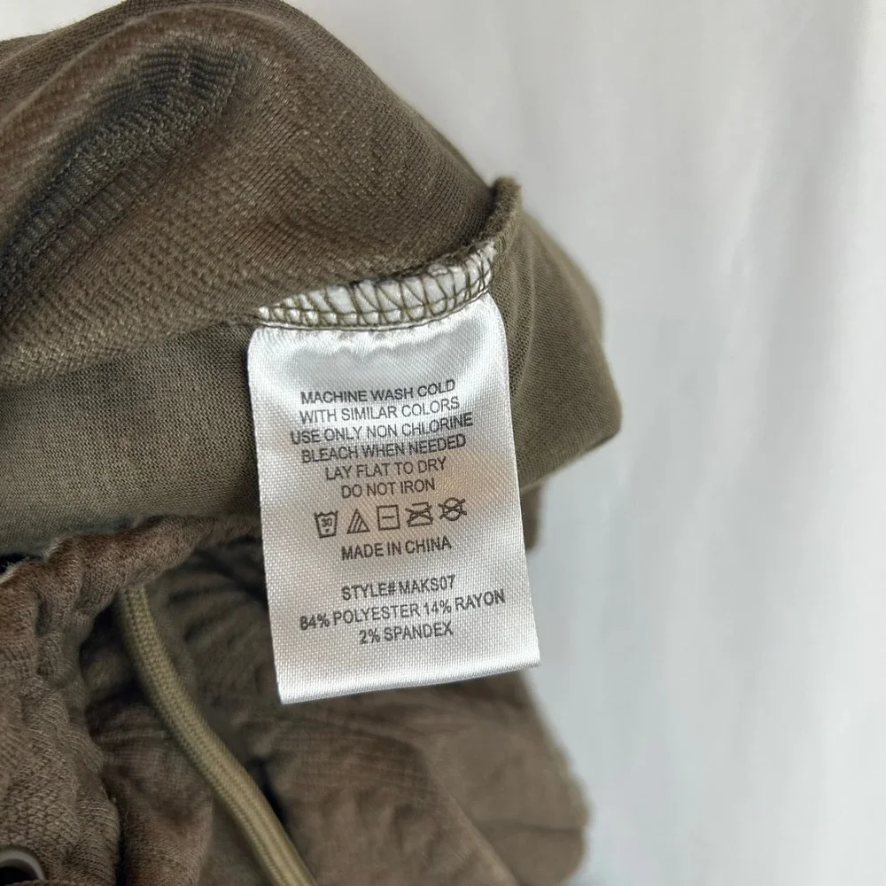 Maison‎ Article Mens Size LG Textured Fan Pattern Drawstring Casual Shorts - Picture 4 of 9